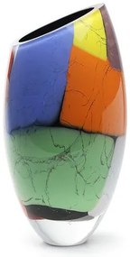 Vaso 50 MS Diagonal Lascas Coloridas Murano Cristais Cadoro
