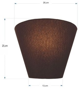 Kit/2 Arandela Retro Cone Md-2001 Cúpula em Tecido 25/26x13cm Café - Bivolt