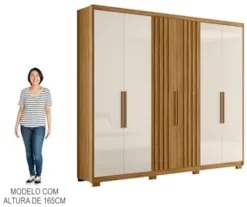 Guarda Roupa Casal 6 Portas 4 Gavetas 260cm Gaia Z17 Freijó/Off White