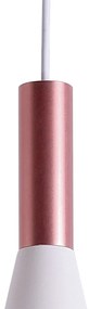 Pendente Pituco Ø09X26Cm 1Xmr16 Metal Branco E Rose Gold | Bella Ilumi...