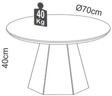 Mesa de Centro Base Hexagonal West D01 Off White/Freijó - Mpozenato