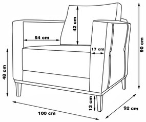 Kit 2 Poltronas Decorativas Pés em Madeira Tarantino Linho Pérola G63 - Gran Belo