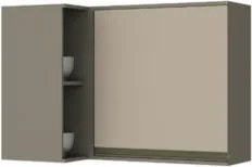 Armário Aéreo Canto Reto cm 1 Porta 100% MDF Connect Duna/Cristal - He