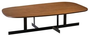 Mesa de Centro Ariana Design Orgânico Tampo Tingido Base Aço Maciço Pintado