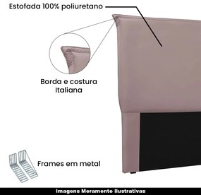 Cabeceira Decorativa Casal 1,40M Trento Veludo Lilás G63 - Gran Belo