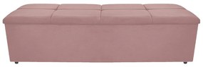 Calçadeira Munique 140 cm Casal Suede Rosê - ADJ Decor