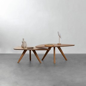 Conjunto com 2 Mesas de Centro Orgânicas Orla Cinamomo - Conjunto com 2 Mesas de Centro Orgânicas Orla - Cinamomo