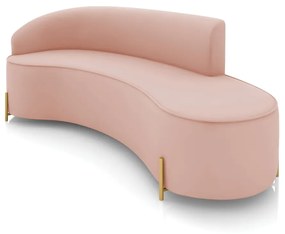 Sofá 4 Lugares Orgânico 220cm Pé Dourado Morgan Veludo D03 - D'Rossi - Rose