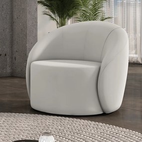 Poltrona Decorativa Orgânica Lua Veludo D03 - D'Rossi - Cinza