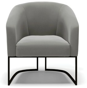 Poltrona Decorativa Industrial Preto Kit 2 Stella Suede D03 - D'Rossi - Grafite