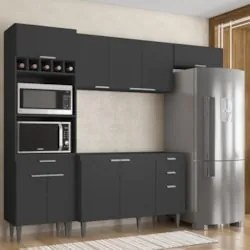 Armário de Cozinha CP04 Para Pia 120cm Pérola Z34 Preto     - Mpozenat