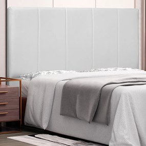 Cabeceira Decorativa Casal 1,40M Erza PU Branco G63 - Gran Belo