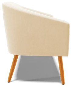 Namoradeira 02 Lugares Stella Suede Pés Palito Castanho - D'Rossi - Bege