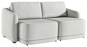 Sofá Cama Modulado Retrátil e Reclinável Decorativo Varsóvia 216cm Linho Cinza G33 - Gran Belo