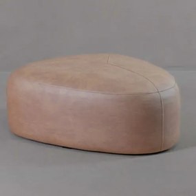 Puff Oslo Baixo P Couro Natural Sand - 78382 Sun House