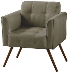Poltrona Decorativa Bia Couro Fendi G58 - Gran Belo