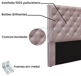 Cabeceira Cama Box King 195 cm Tania Veludo S04 - D'Rossi - Lilás