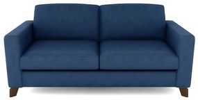 Sofá Sala de Estar Living 3 Lugares 240cm Presley Pés Madeira Veludo Azul Marinho G52 - Gran Belo