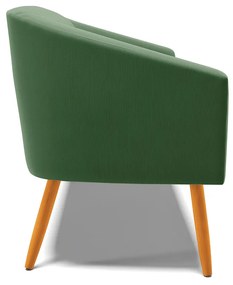 Namoradeira 02 Lugares Stella Suede Pés Palito Castanho - D'Rossi - Verde