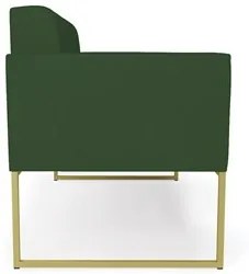 Sofá Namoradeira e 1 Poltrona Base Industrial Dourado Ana Veludo Luxo