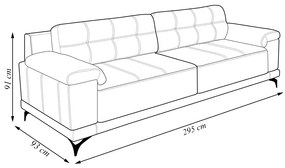 Sofá Living 4 lugares 295cm Agostino Pés Design em Ferro Couro Marrom G52 - Gran Belo