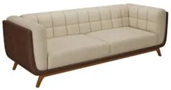 Sofá Living Decorativo 2 Lugares 180cm Bellart Z32 Boucle Bege/Sintéti