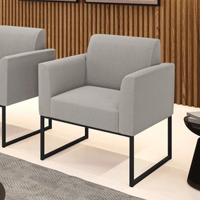 Poltrona Sala de Estar Industrial Preto Marisa Bouclê D03 - D?Rossi - Cinza