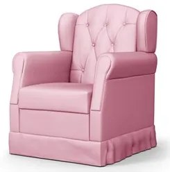 Poltrona de Amamentação Balanço Letícia Sintético Rosa - Phoenix