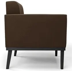 Poltrona Base Madeira Preto Kit 2 Ana Suede Marrom - Ibiza