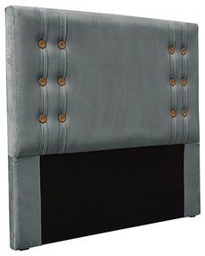 Cabeceira Decorativa Casal 1,40M Kors Veludo Cinza G63 - Gran Belo
