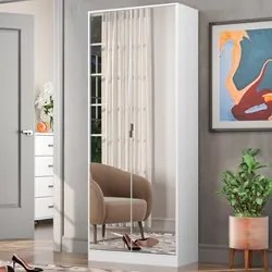 Sapateira 2 Portas Com Espelho 1 Gaveta Grife D02 Branco - Mpozenato