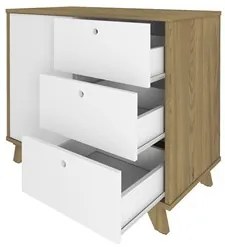 Conjunto Escritório Home Office 3 Peças Elai A06 Olmo/Branco - Mpozena