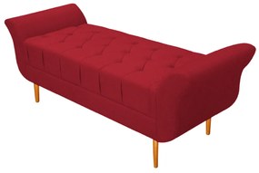 Recamier Estofado Ari 195 cm King Size Suede Vermelho - ADJ Decor