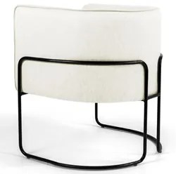 Poltrona Decorativa Base Aço Betina C-309 Veludo Bege Claro - Domi