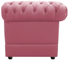 Kit Poltrona e Namoradeira Chesterfield Ana Suede Rosa Bebê - ADJ Decor