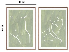 Kit 02 Quadros de Parede Decorativo Canvas Silhueta 60 Cm M02 - D'Rossi