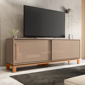 Rack Bancada Tv Para Sala de Estar 180cm Visari Marrom/Freijó C01 - D'Rossi