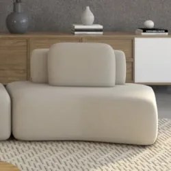 Sofá Modular 174cm Living Sala de Estar Moby Veludo Bege Z08 - Mpozena