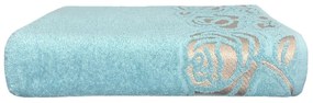 Toalha de Banho Bordada 100% Algodão Fio Penteado Azul Claro