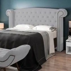 Cabeceira Cama Box Casal King 195cm Provença Z37 Veludo Cinza - Mpozen
