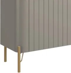 Rack TV 85 Pol 260cm 4 Portas Brise Blen Grigio/Dourado I06 - Mpozenat
