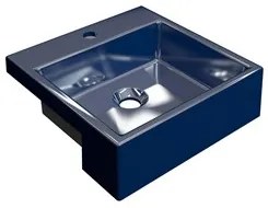 Cuba Pia Semi Encaixe para Banheiro Quadrada Kuad 355 C08 Azul Escuro