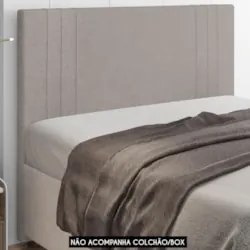 Cabeceira Cama Box Solteiro 90cm Estofada Rama Linho Neutro Z04 - Mpoz