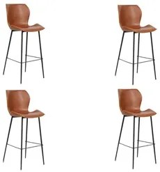 Kit 4 Banquetas Alta com Encosto para Bancada Cozinha Penha R02 Sintét