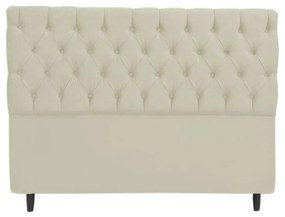 Cabeceira com Calçadeira Baú Queen 160cm Nicole Suede Bege - Sheep Estofados - Bege