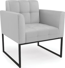 Poltrona Elisa Corino Cinza Base Metálica Industrial Preto D03 - D'Rossi