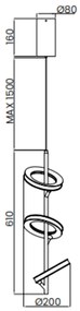 Pendente Anillo 20X61Cm Vertical Led 40W 3000K Bivolt Alumínio Dourado...