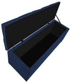 Calçadeira Estofada Liverpool 90 cm Solteiro Suede Azul Marinho - ADJ Decor