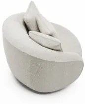 Poltrona Decorativa Giratória para Sala 122cm Kaly Z32 Boucle Branco -