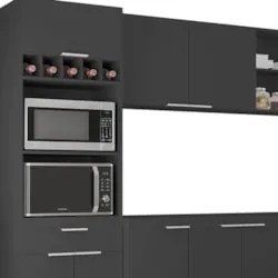 Armário de Cozinha CP05 Para Pia 150cm Pérola Z34 Preto     - Mpozenat